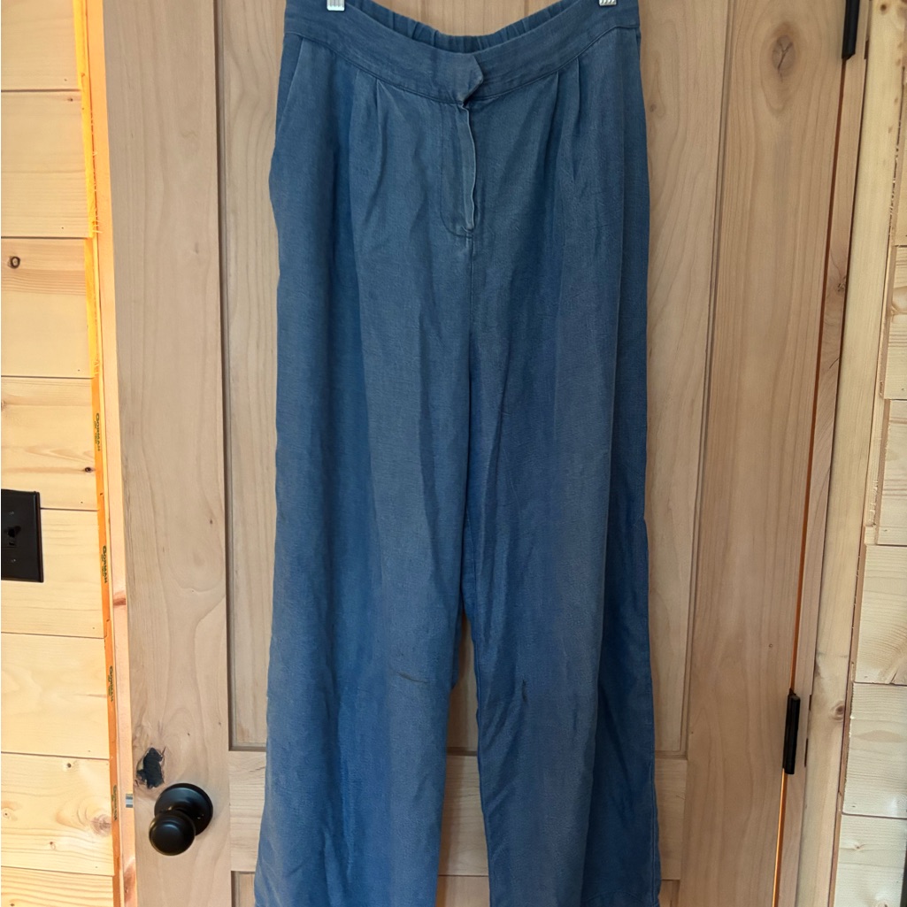 Wide Leg Women's Pants In Denim Blue